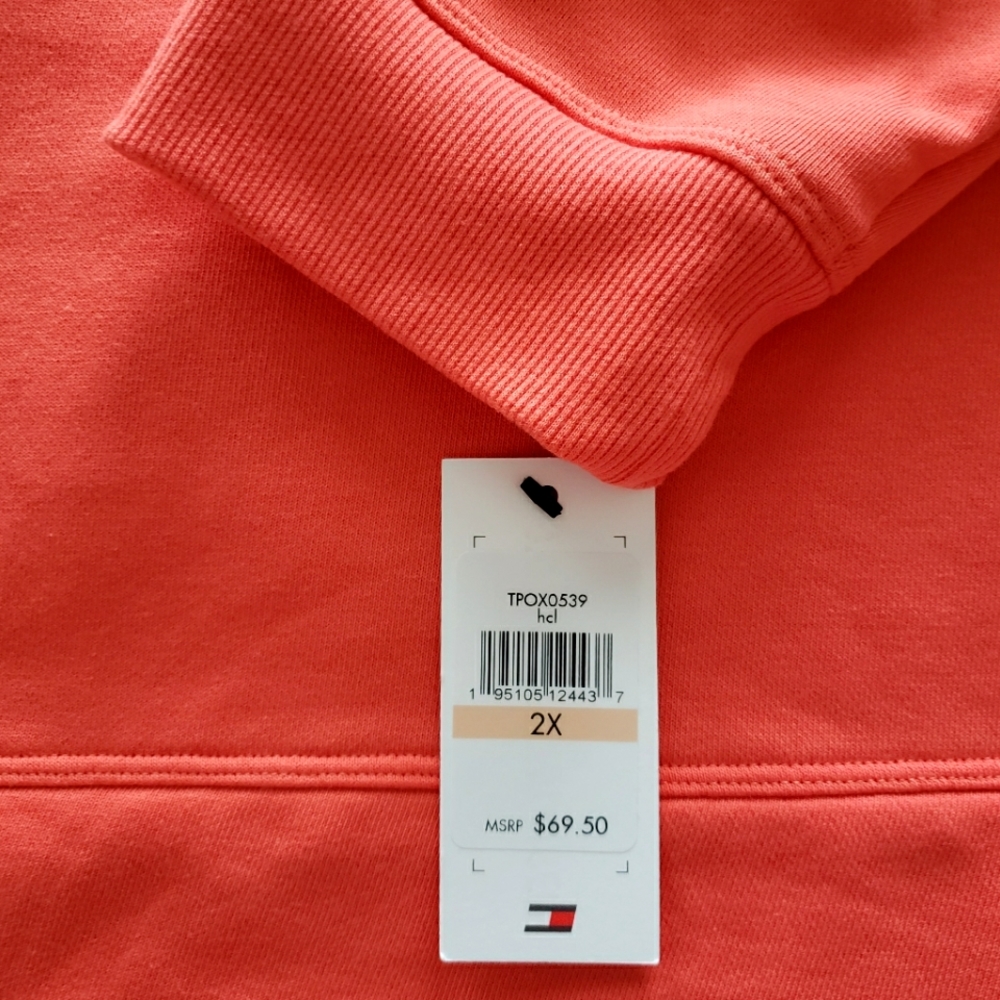 TOMMY HILFIGER Sport Orange Long Sleeve Sweatshirt-- NWT--2X - Picture 10 of 13